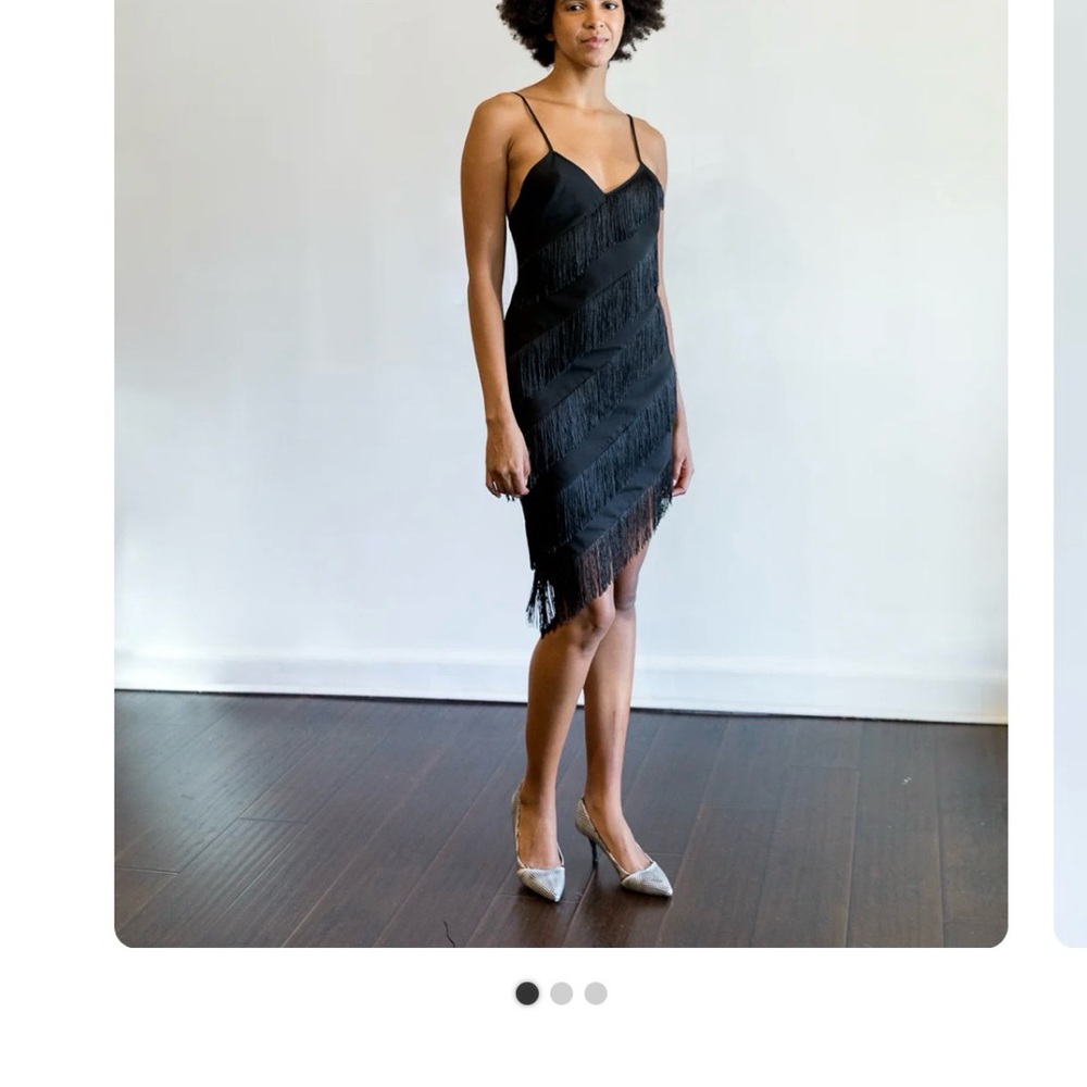 Amanda Uprichard black Belladonna fringe dress size XS NWT